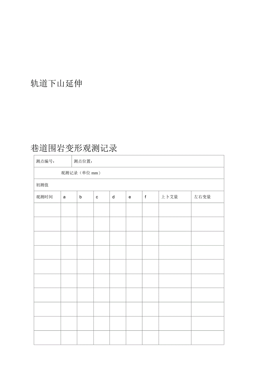 巷道围岩变形观测记录_第3页