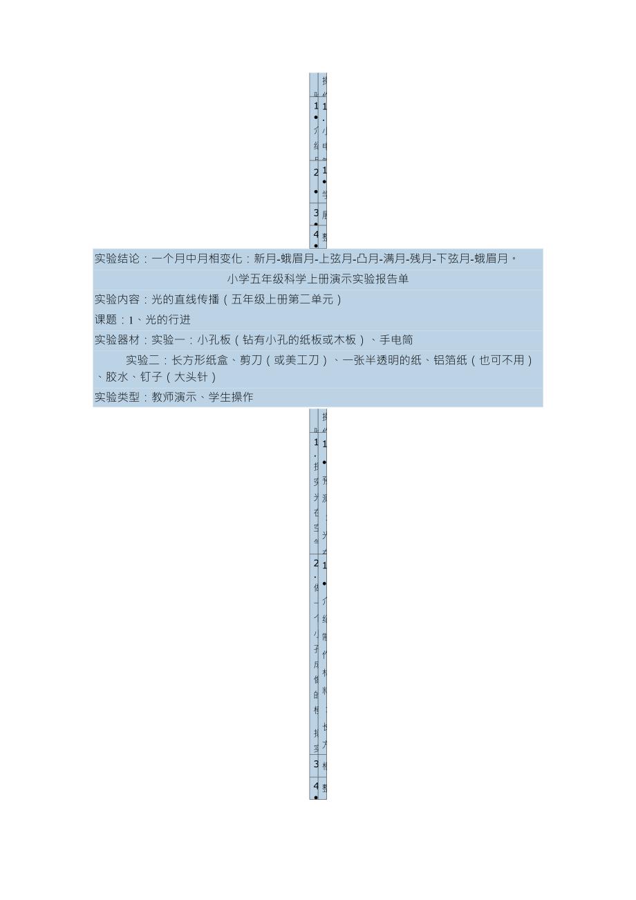 小学五年级上册科学实验报告单_第2页