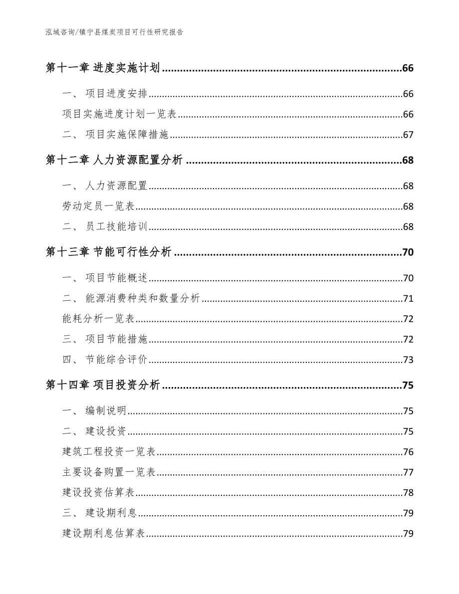 镇宁县煤炭项目可行性研究报告模板范文_第5页