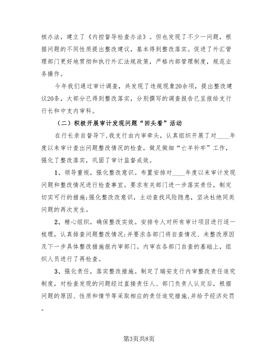 2023年审计工作总结及2023年工作计划模板（3篇）.doc_第3页