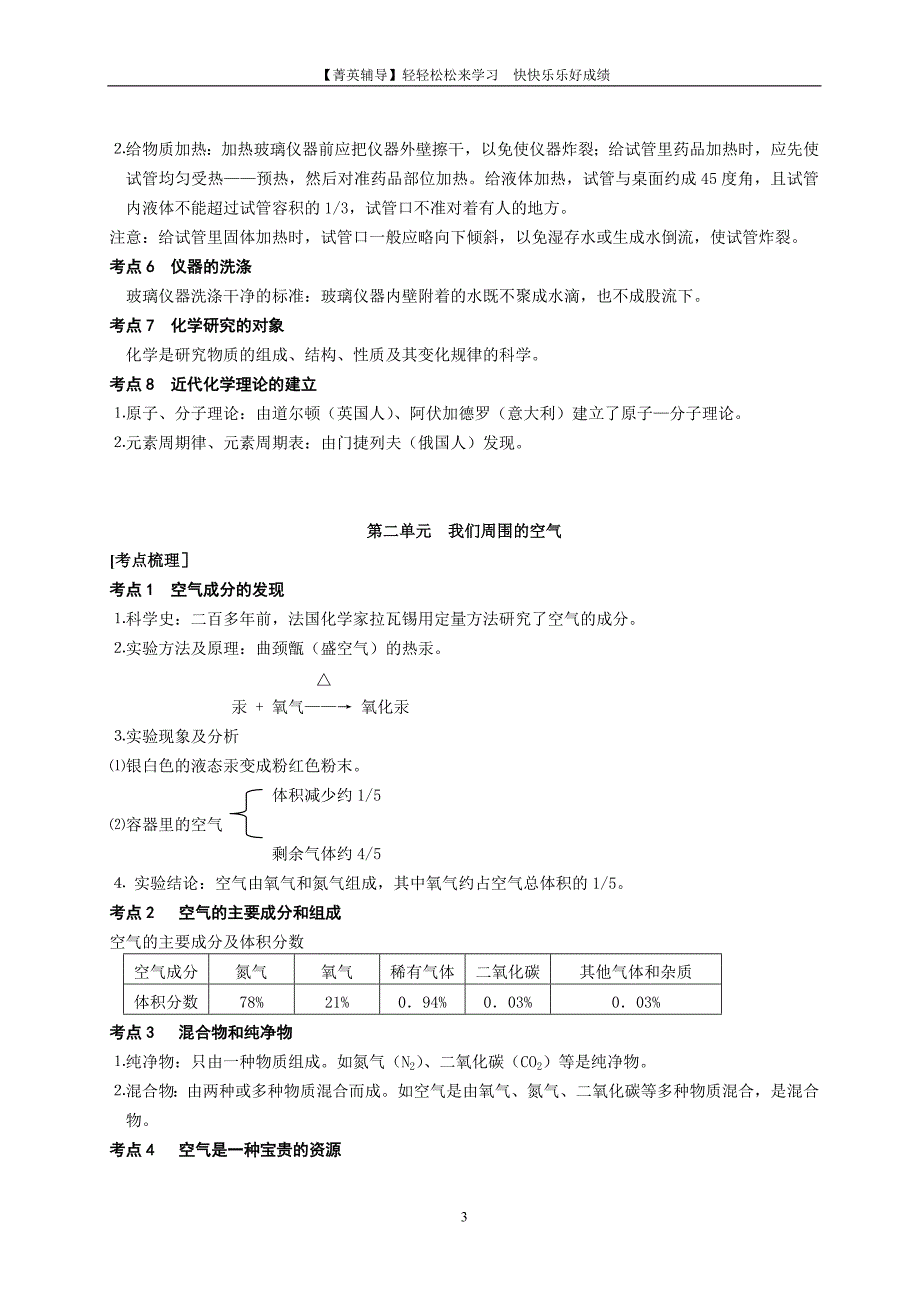 2013中考化学总复习—考点梳理【菁英辅导&#183;冲刺中考】_第3页