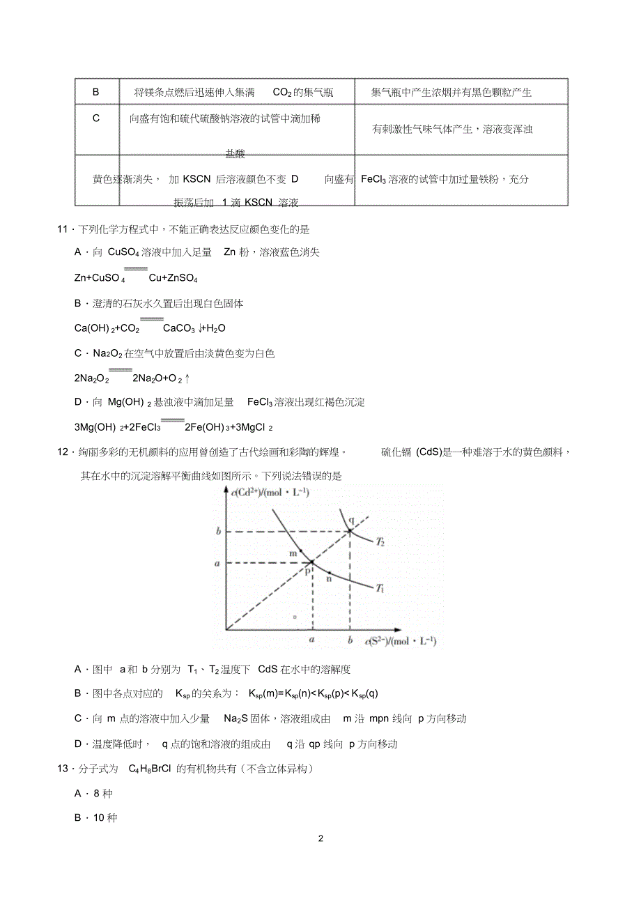 2019年高考全国卷2,理综化学试题(含答案)_第2页