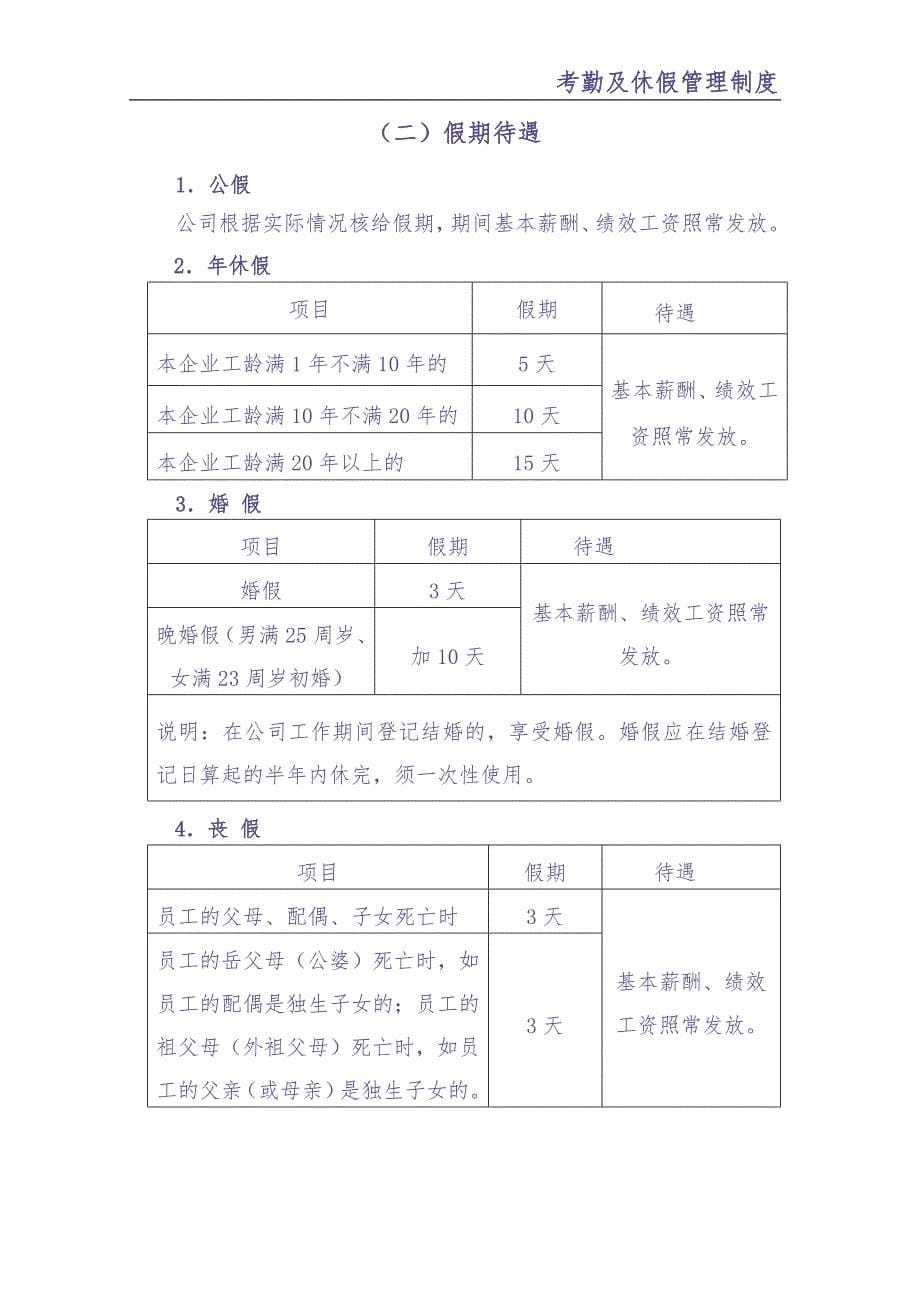 考勤及休假管理制度（天选打工人）.docx_第5页