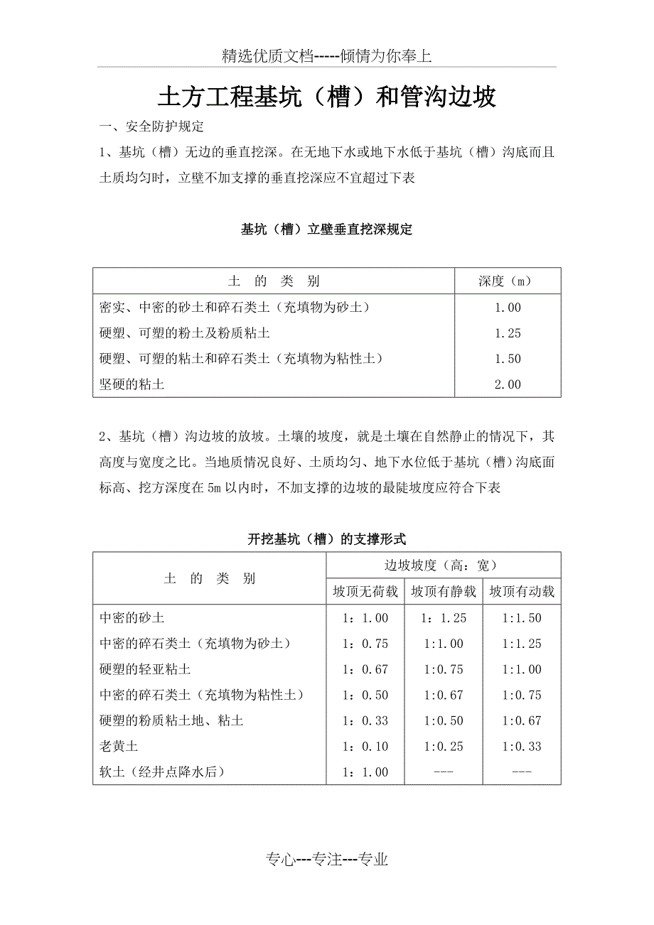 土方工程基坑(槽)和管沟边坡_第1页