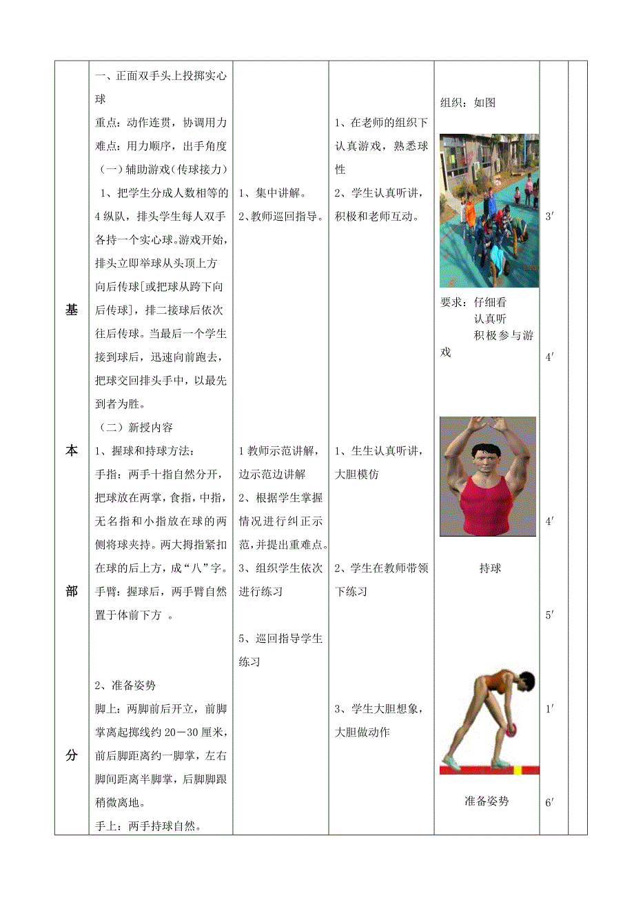 正面双手头上投掷实心球(水平四)教案[1].doc_第2页