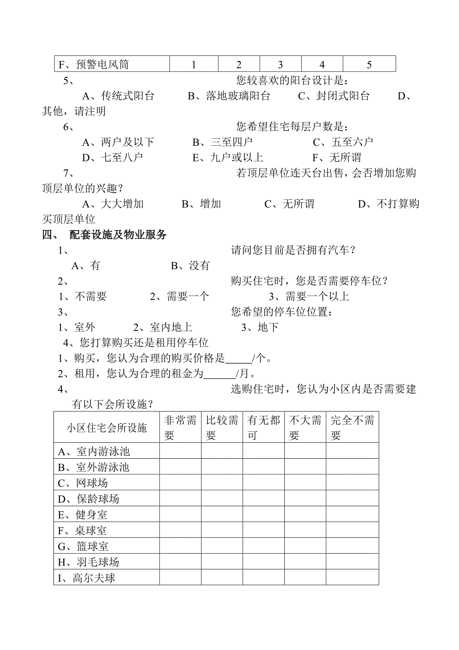 某地产公司问卷调查表_第4页