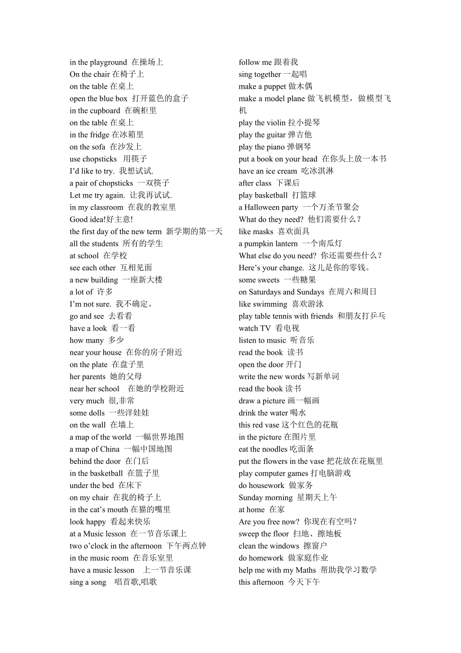 牛津六年级英语总复习词组(教育精品)_第2页