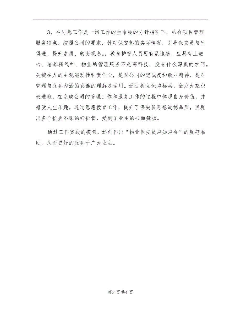 2022年保安队长工作总结_第3页