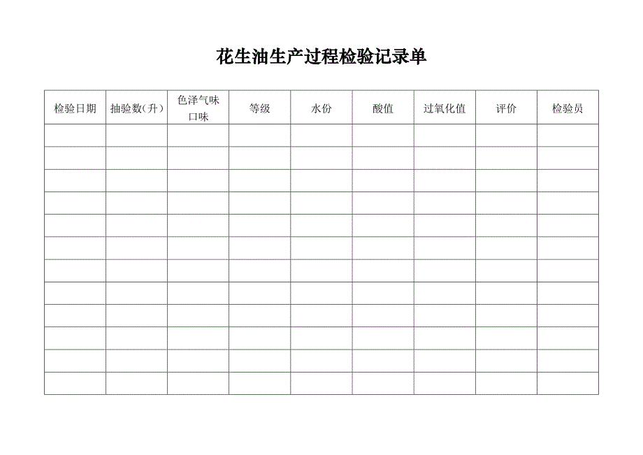 花生油生产过程检验单.doc_第1页