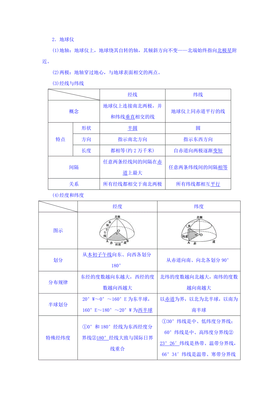 【最新】高考地理大一轮复习文档：第一章 行星地球 第1讲 地球与地图 Word版含答案_第2页