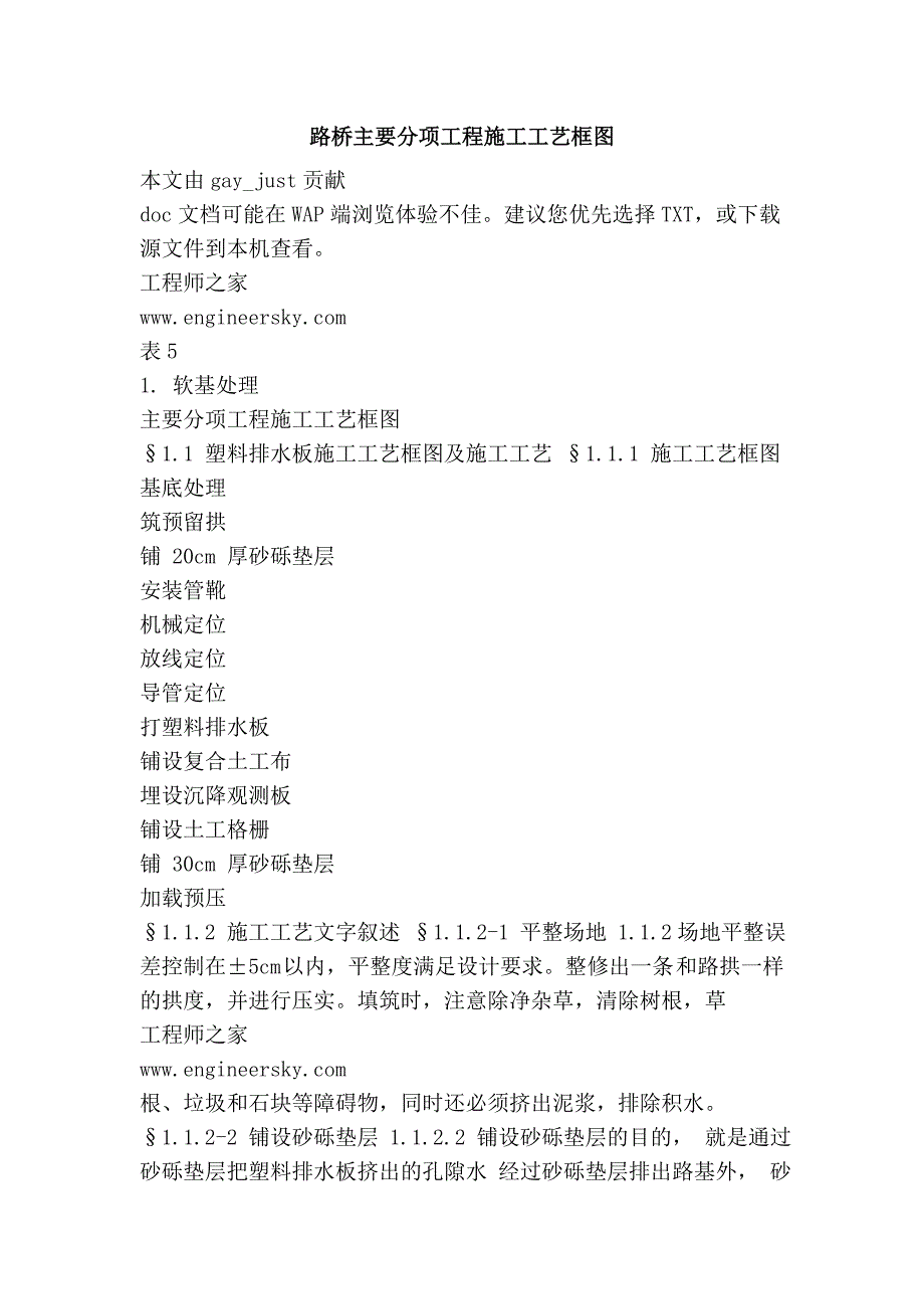 路桥主要分项工程施工工艺框图.doc_第1页