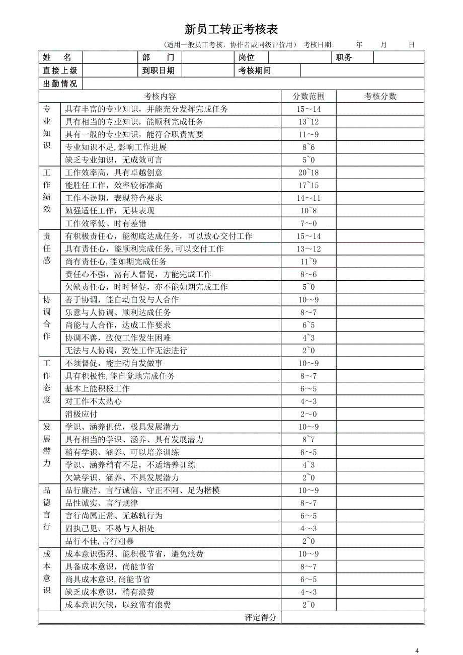 员工转正考核表58137_第4页