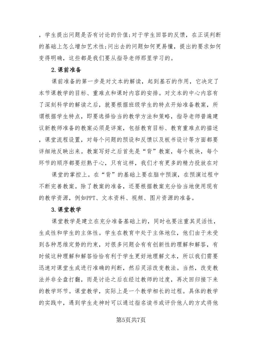 2023语文教师实习工作总结（3篇）.doc_第5页