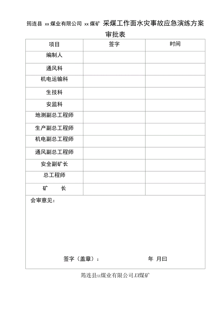 xx煤矿水灾事故应急演练方案_第2页