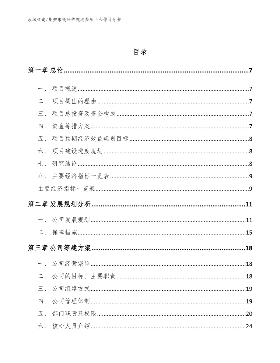 集安市提升传统消费项目合作计划书【范文模板】_第2页