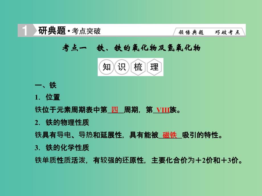 高考化学总复习 3.3铁及其化合物课件.ppt_第2页