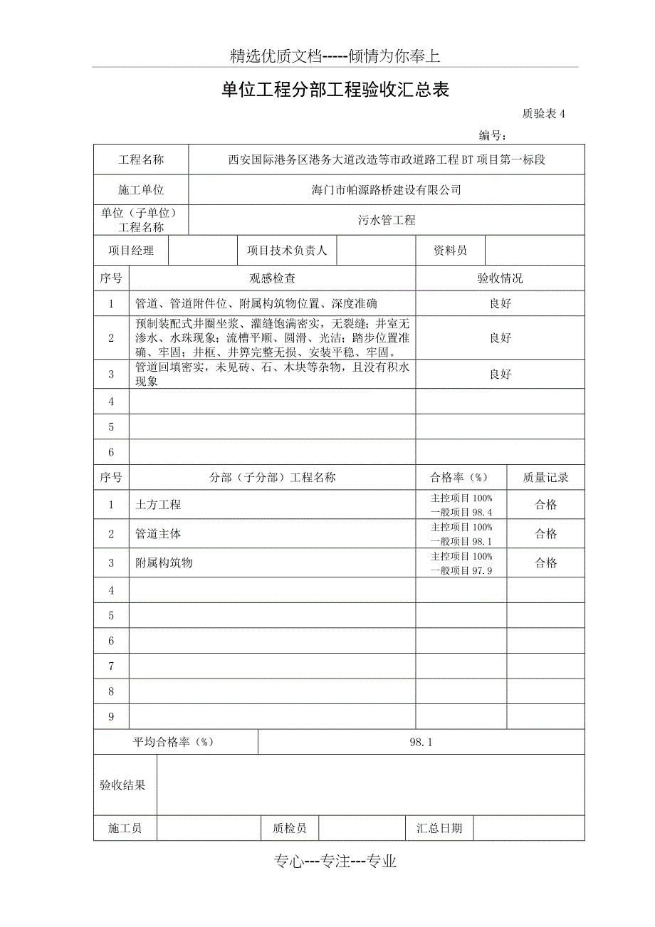 单位工程分部工程验收汇总表_第3页