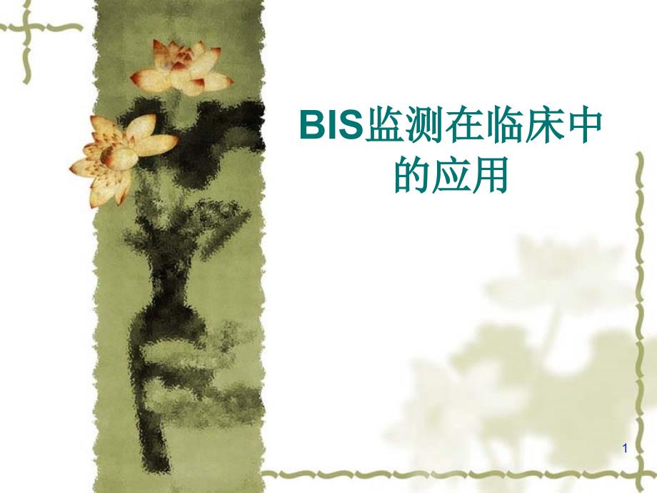 BIS监测在临床中的应用ppt参考课件_第1页