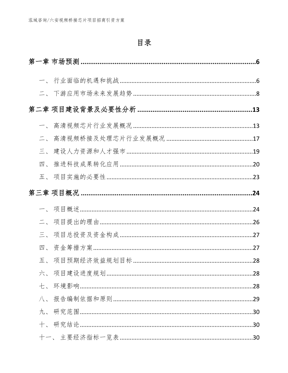 六安视频桥接芯片项目招商引资方案模板参考_第1页