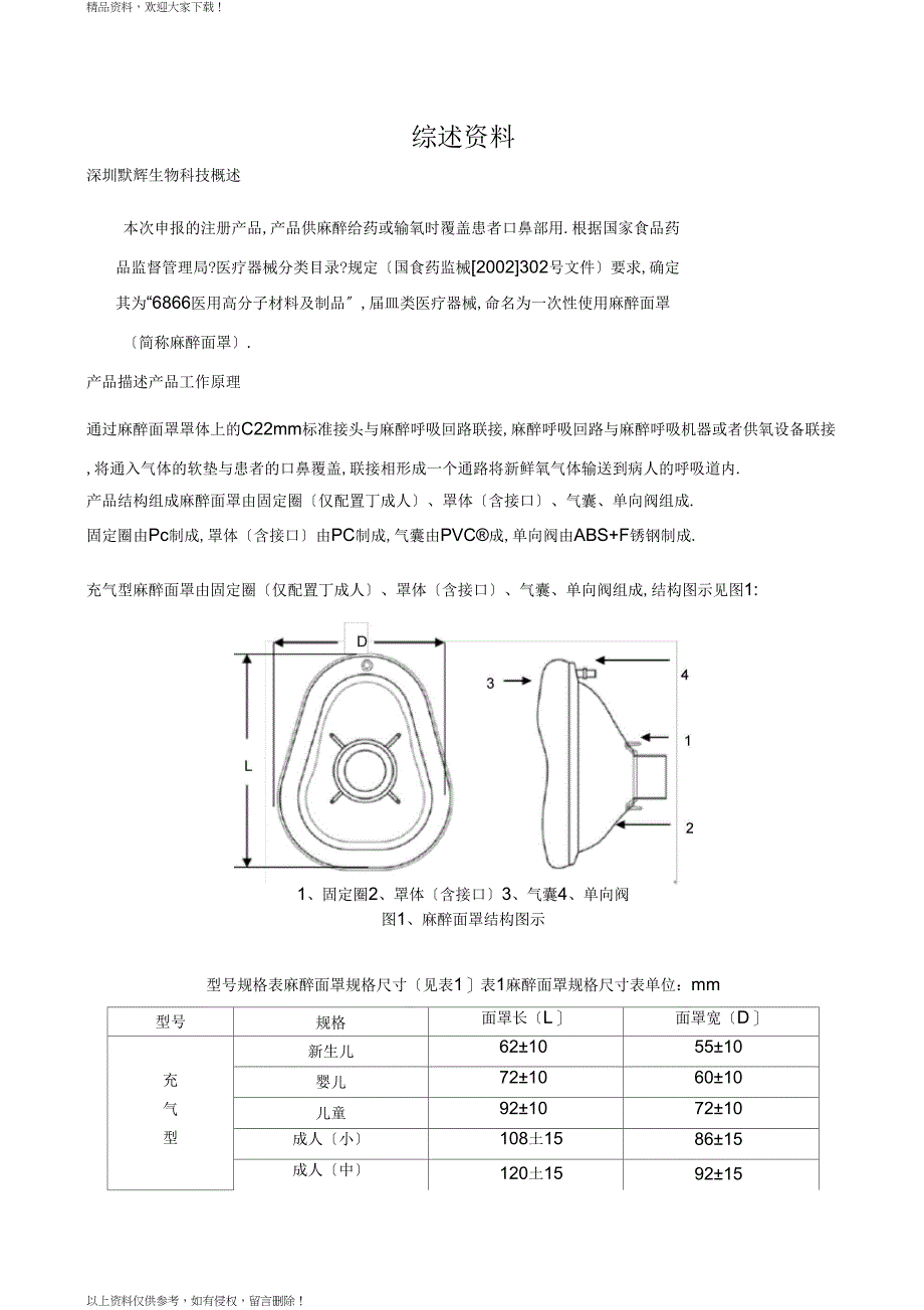 麻醉面罩综述_第1页