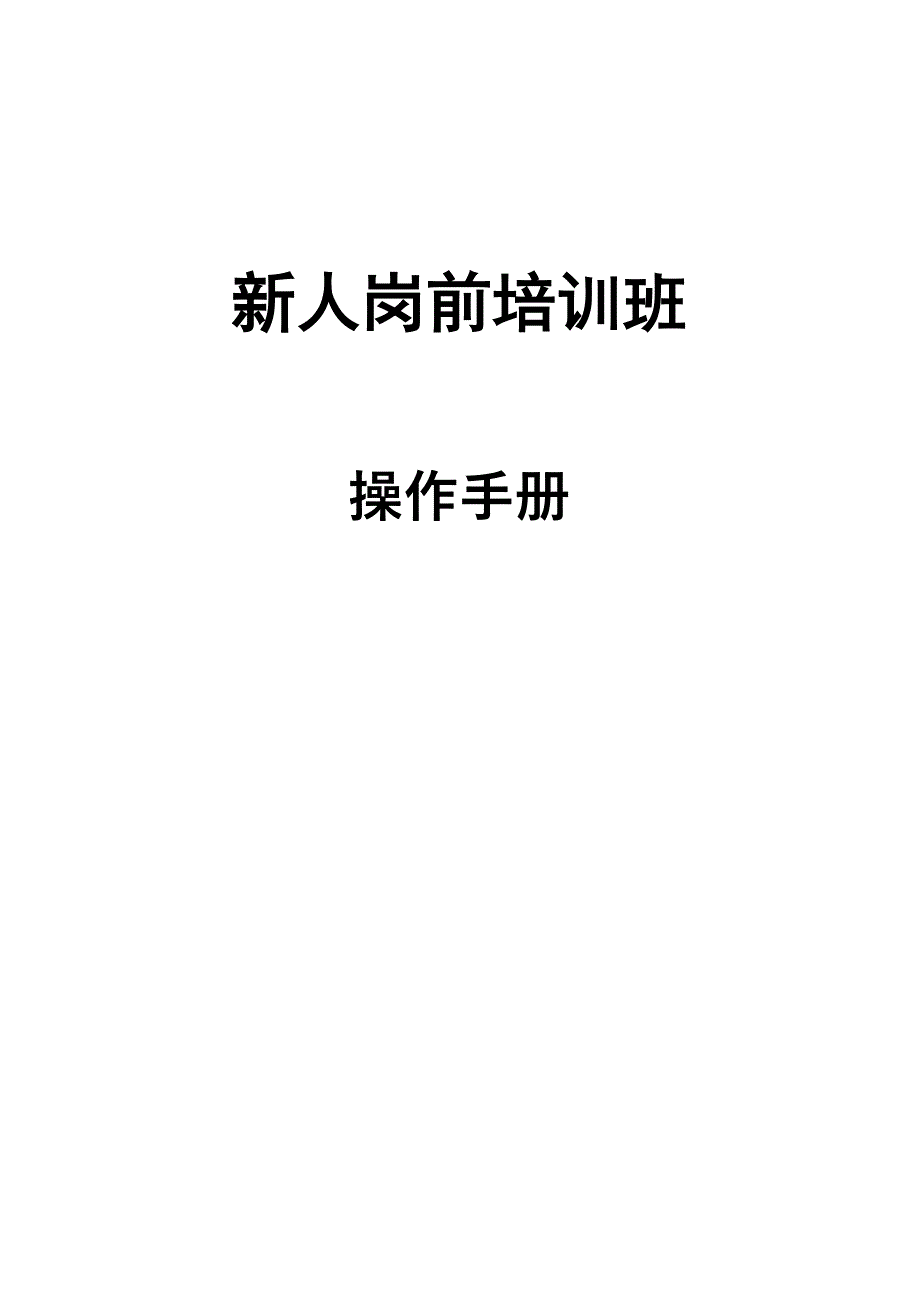 新人岗前班操作手册_第1页