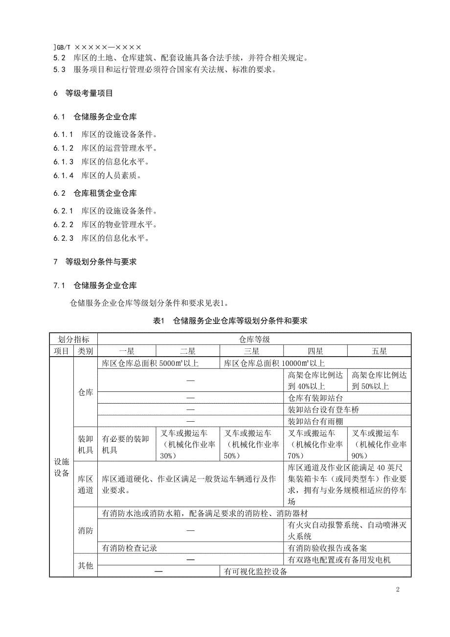 《通用仓库等级》(征求意见稿)_第5页