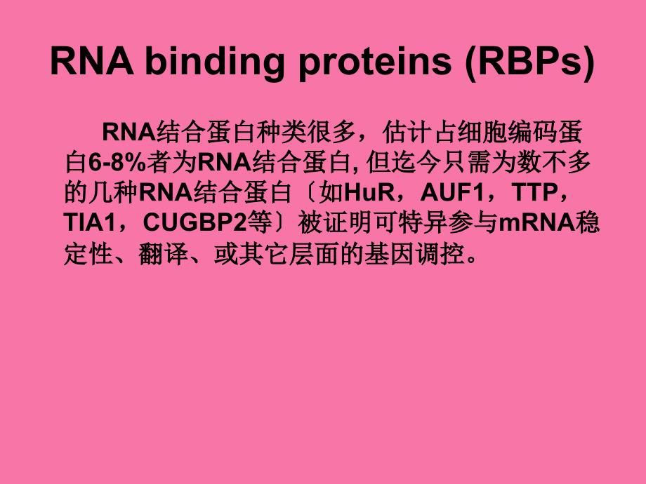 RNA结合蛋白与转录后调控ppt课件_第4页