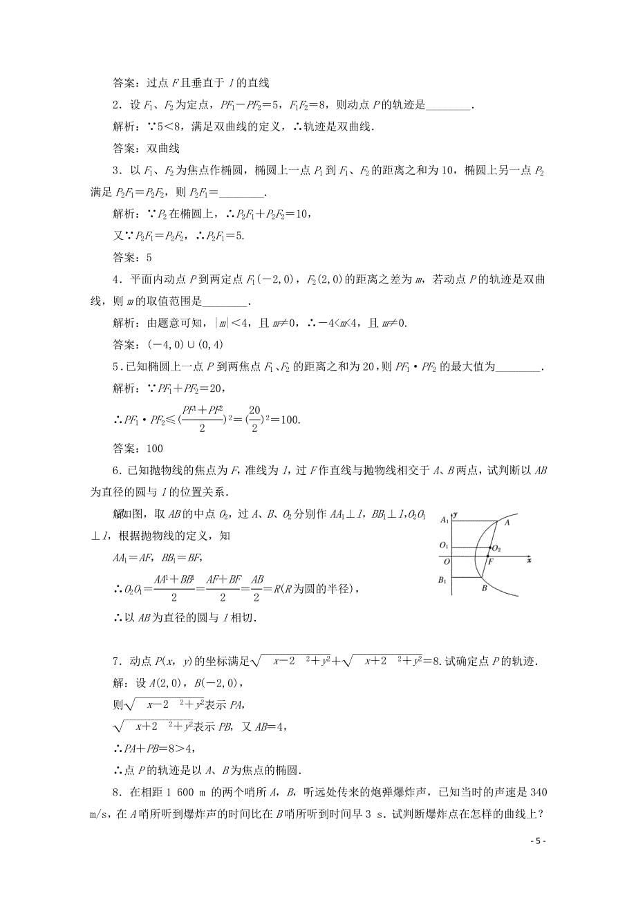 高中数学第二章圆锥曲线与方程2.1圆锥曲线学案苏教版选修111109_第5页