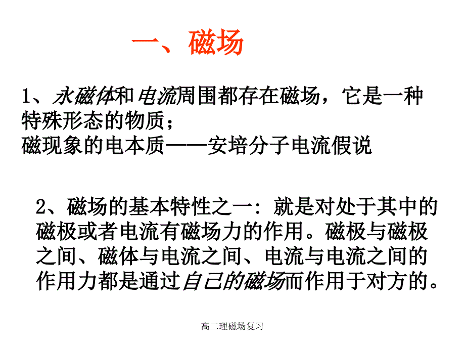 高二理磁场复习课件_第4页