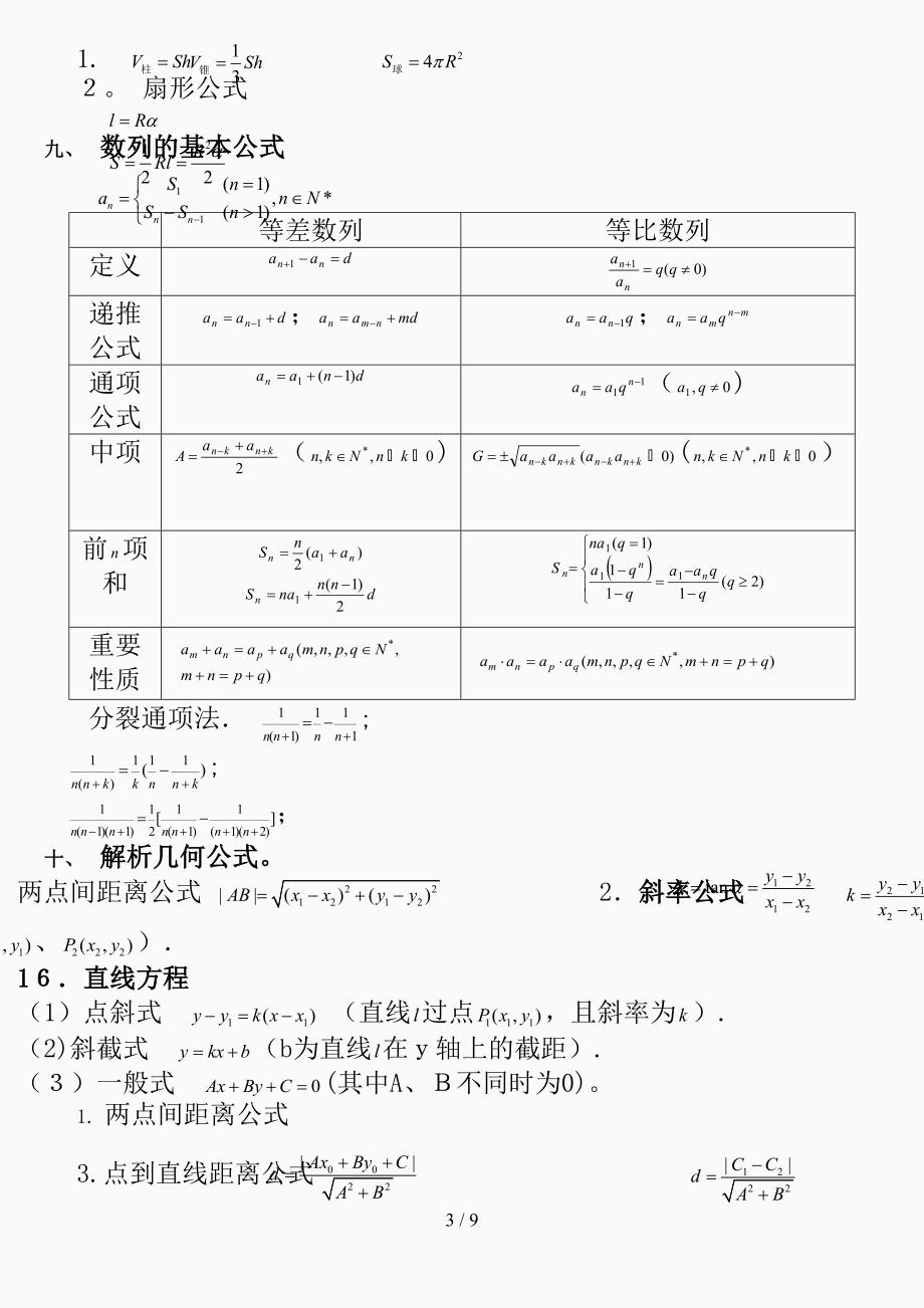 高考数学必考必背公式全集精选课件_第3页