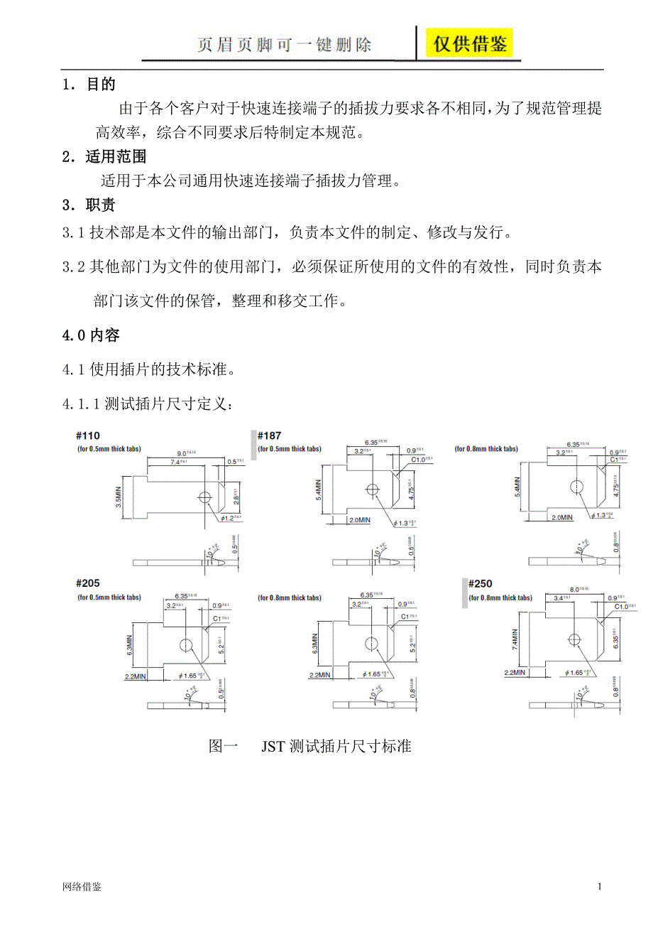 快速连接端子插拔力检测规范行业一类_第1页