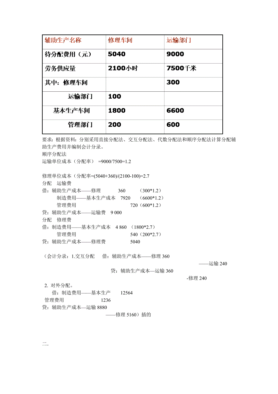 成本会计分配法习题_第2页