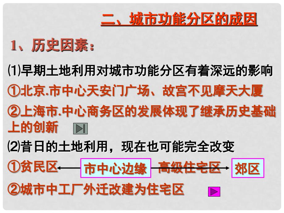 高中地理：2.3 城市功能分区的结构和成因 课件 旧人教版选修1_第3页