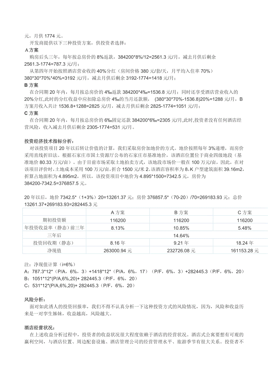 酒店式公寓：收益与风险分析_第2页