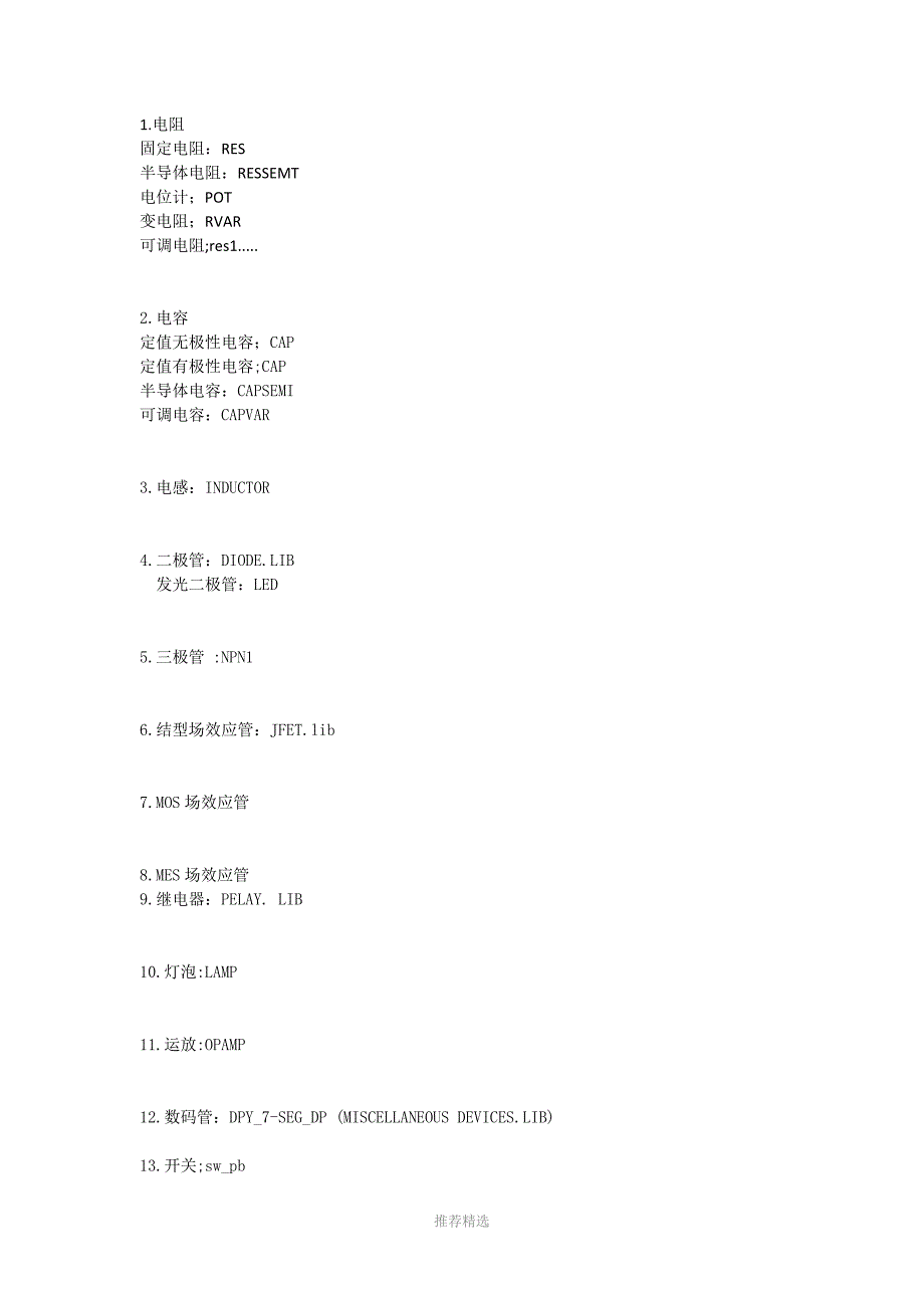 推荐-PCB常用元件名称_第1页