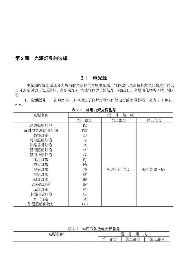 第2章光源灯具的选择