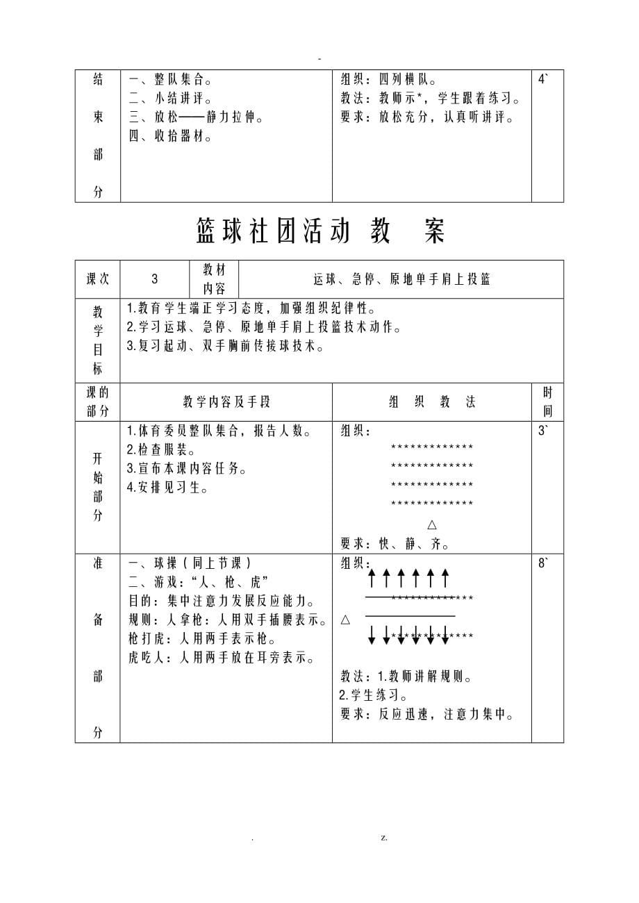 篮球社团活动教案_第5页