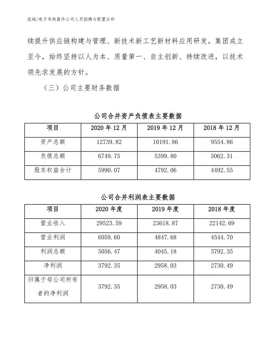 电子导热器件公司人员招聘与配置分析_范文_第3页