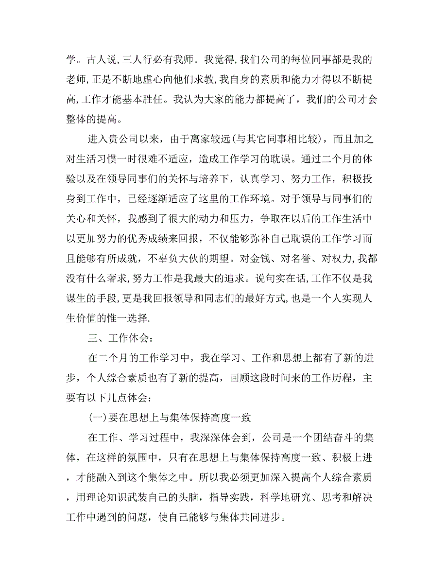 试用期转正的述职报告_第2页