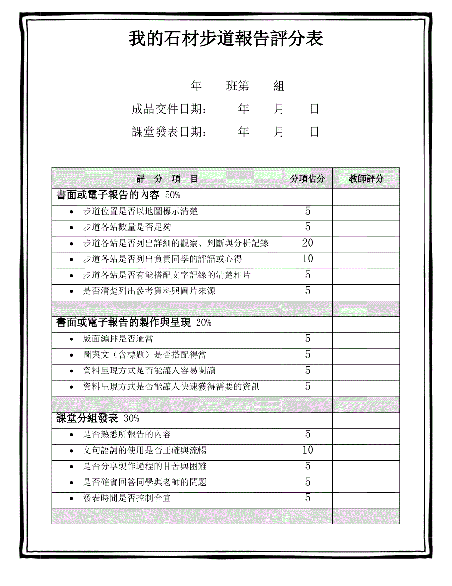 石材步道评分表_第1页