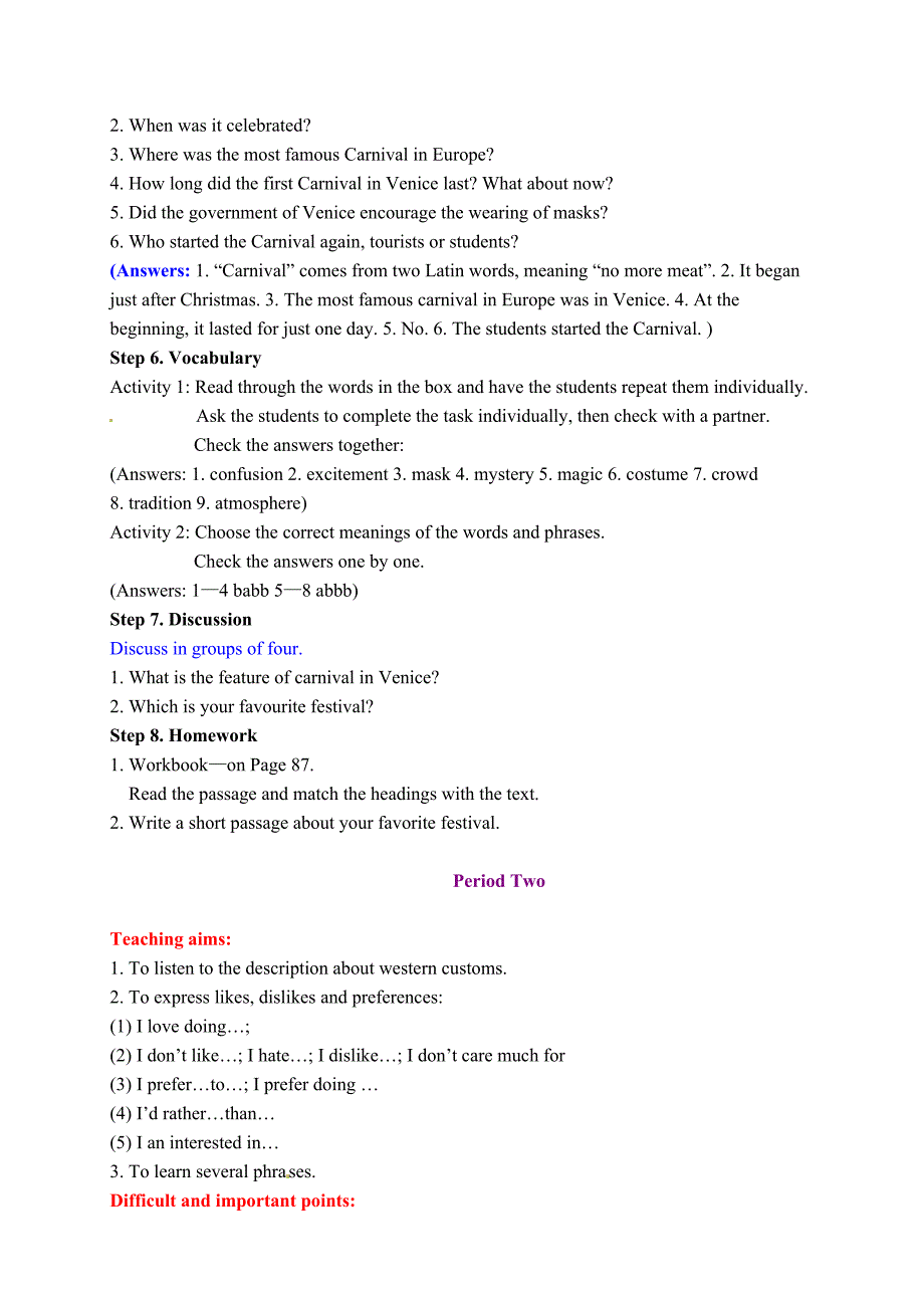 【最新】外研版高中英语必修五：module 4 教案单元全套_第2页