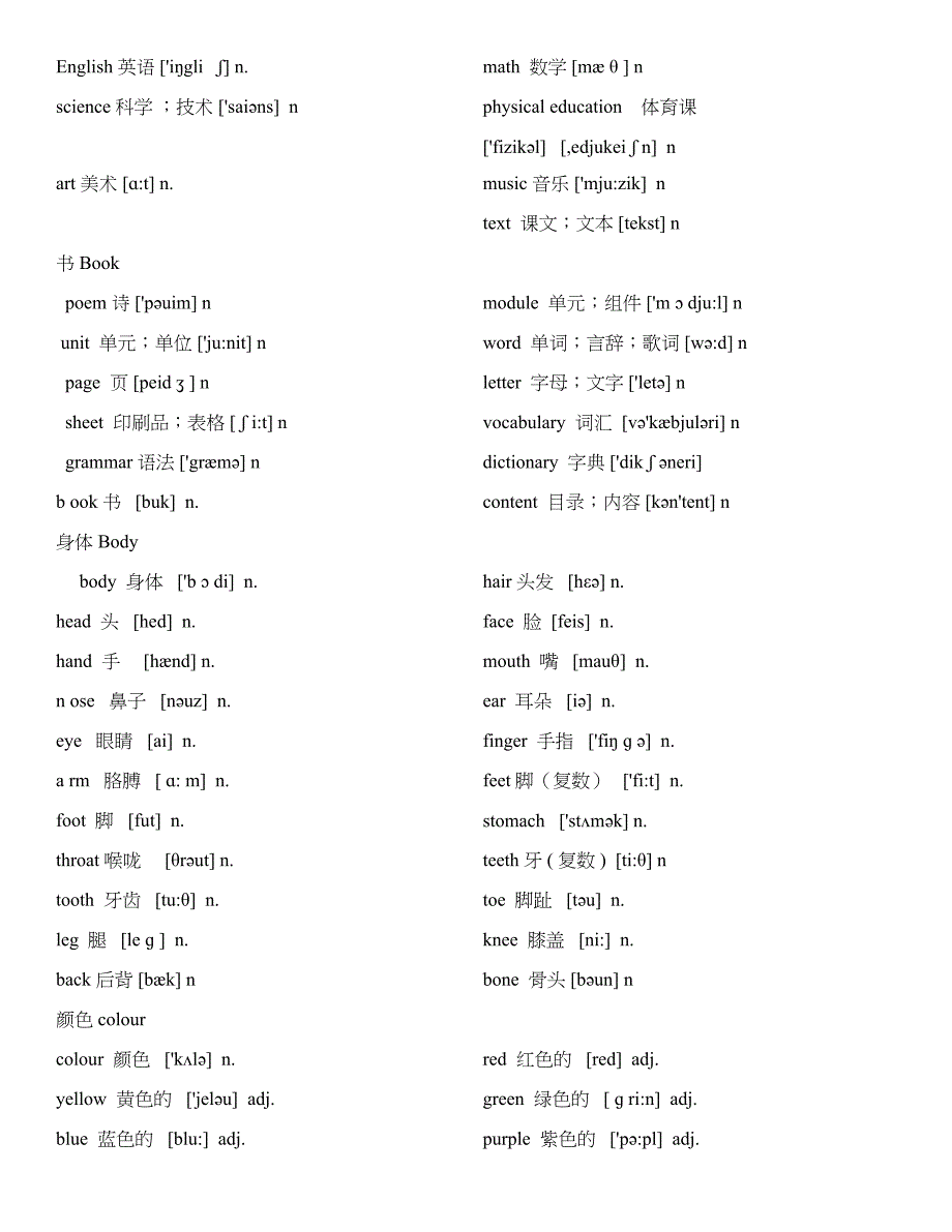 牛津上海版小学英语课本(1-5年级)全部单词分类_第2页