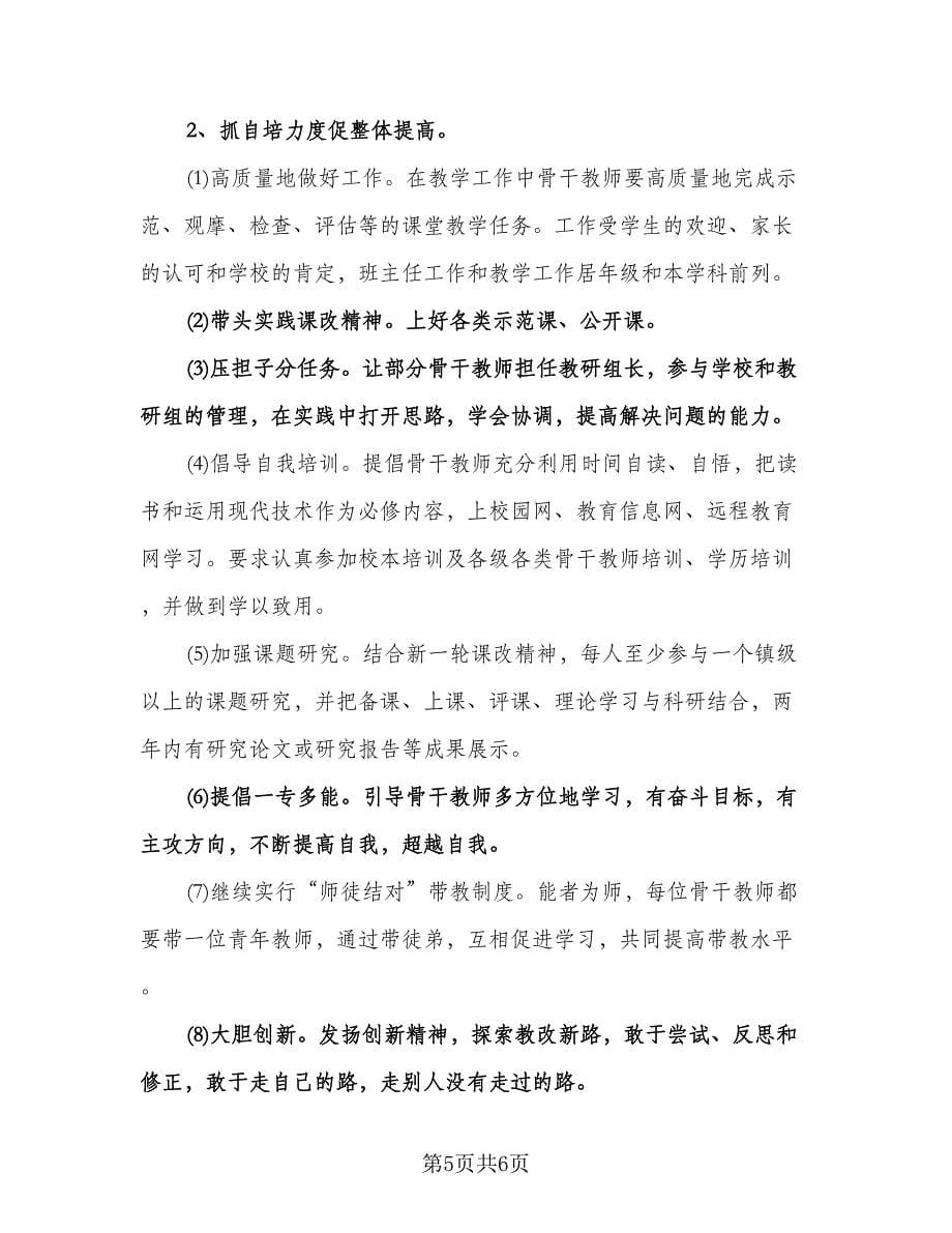 骨干教师培训工作计划参考范文（2篇）.doc_第5页