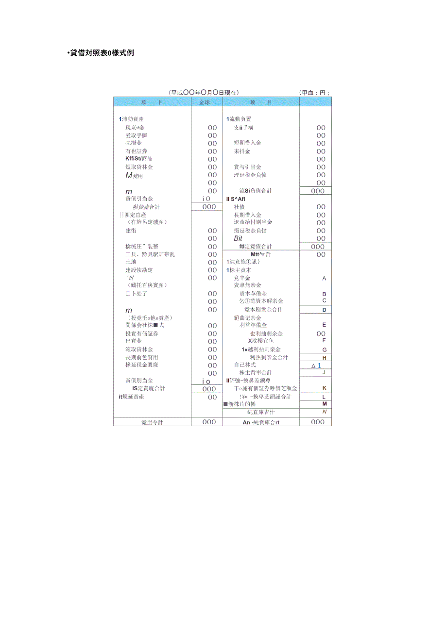 日文版财务报表格式_第1页