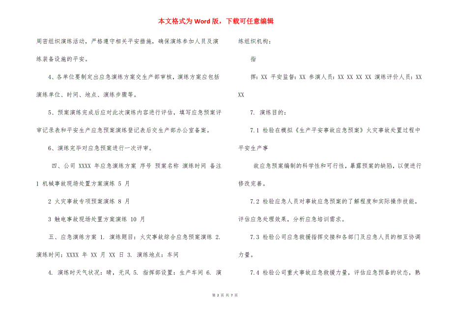 火灾事故应急预案演练方案、演练记录、演练评价记录_第2页