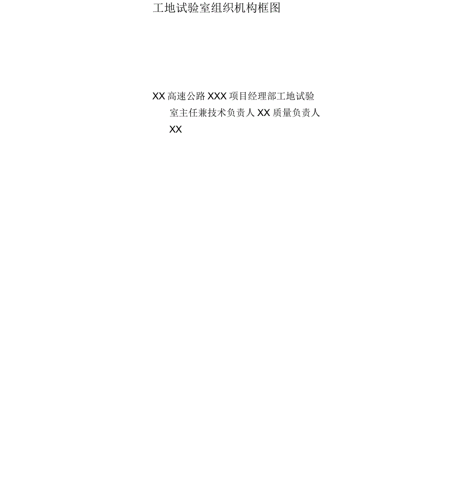 工地试验室组织机构及质量保证体系框图_第1页