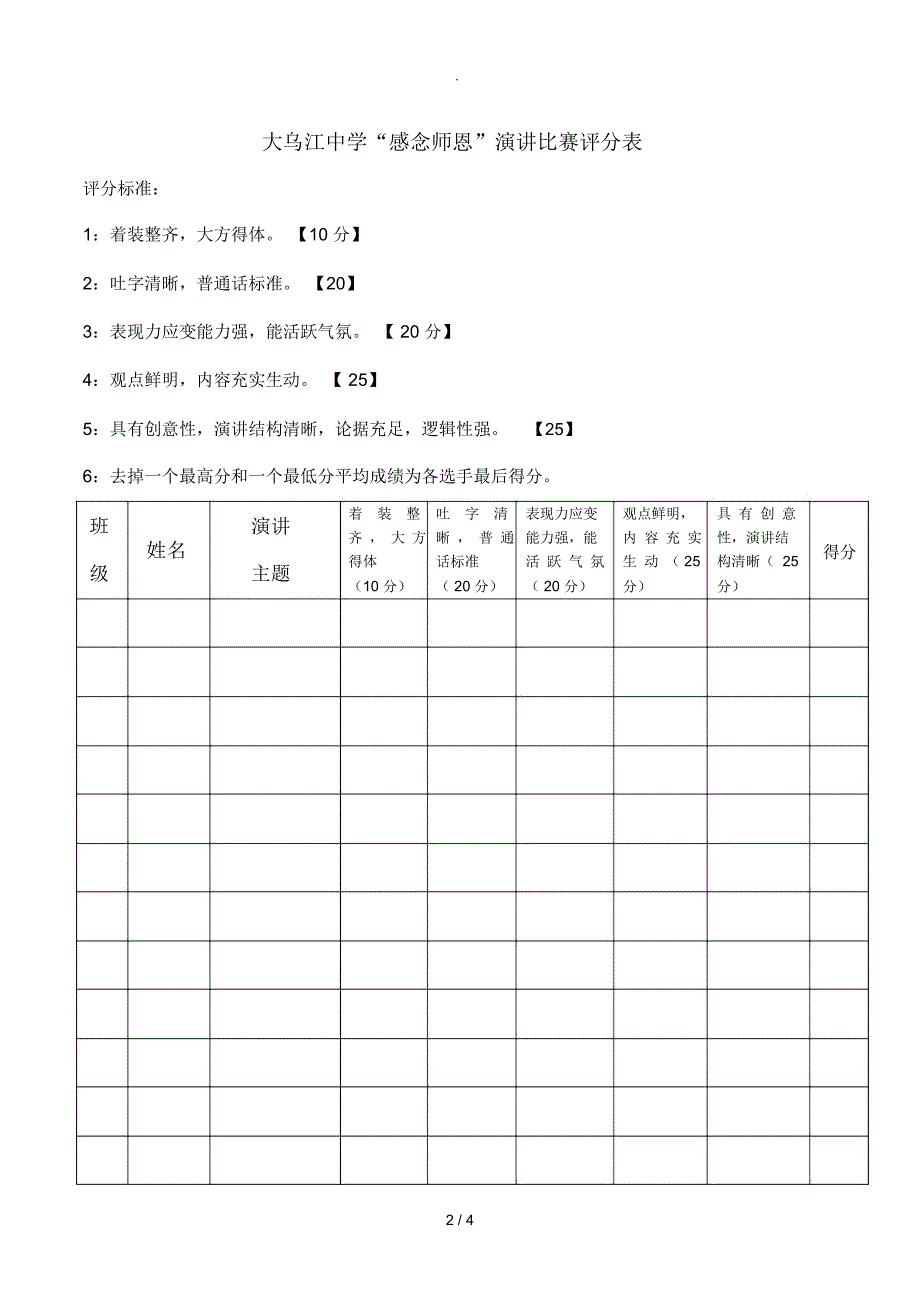 教师节学生演讲比赛活动方案_第2页