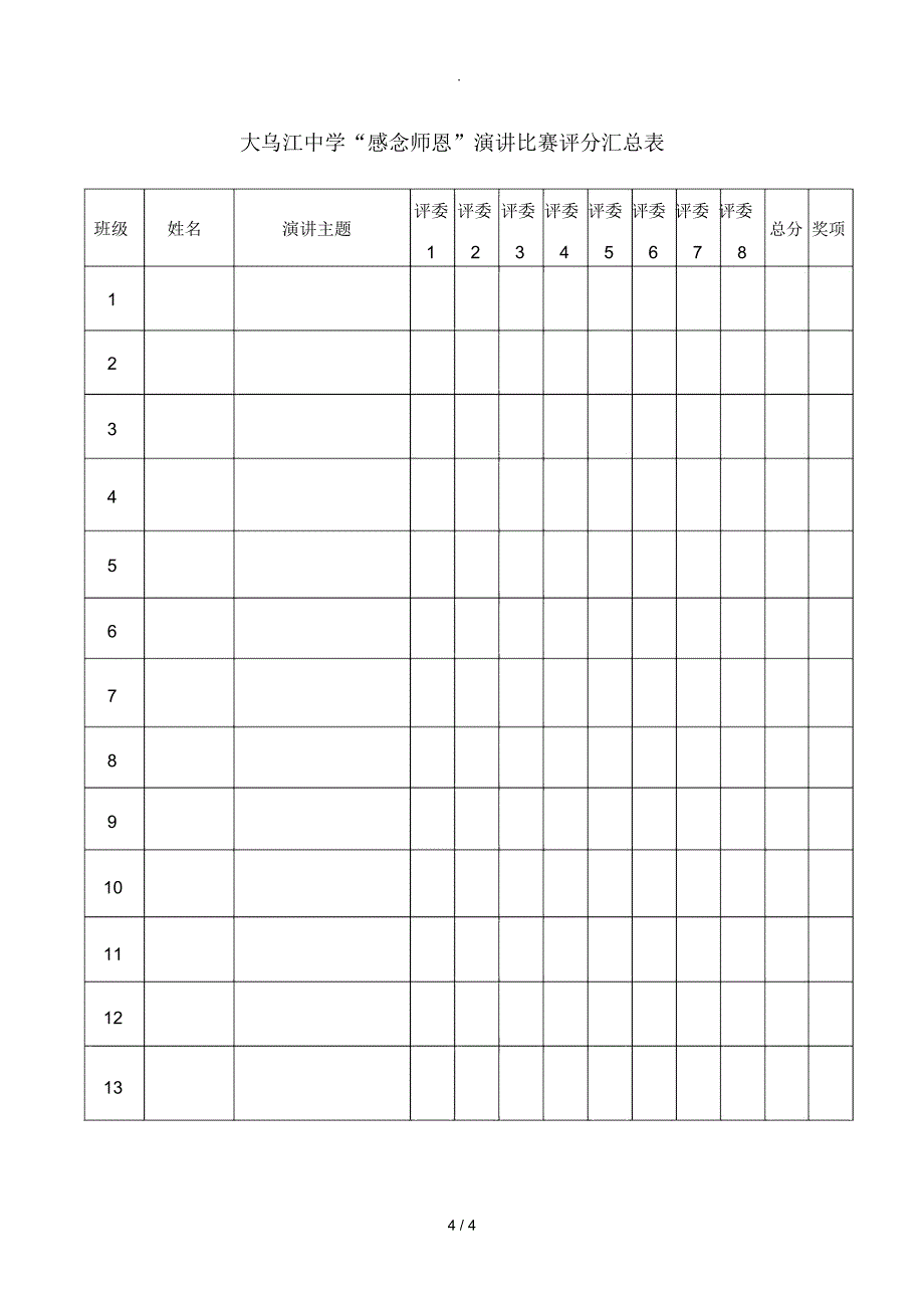 教师节学生演讲比赛活动方案_第4页