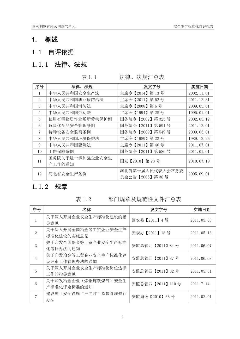 冶金行业安全标准化(煤气单元)安全生产标准化自评报告_第2页