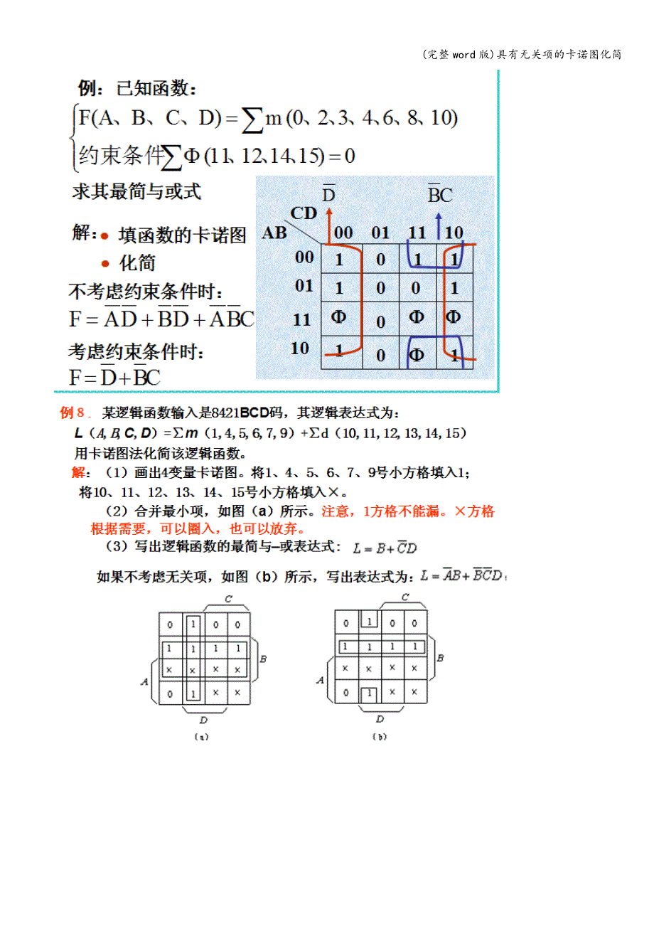 (完整word版)具有无关项的卡诺图化简.doc_第2页